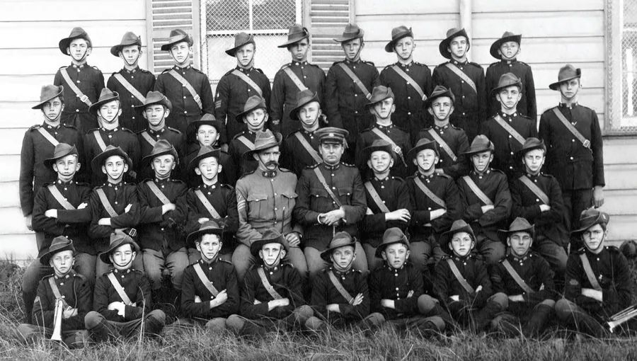 The Junior Cadets - Victoria Barracks Walter (far right, middle row)